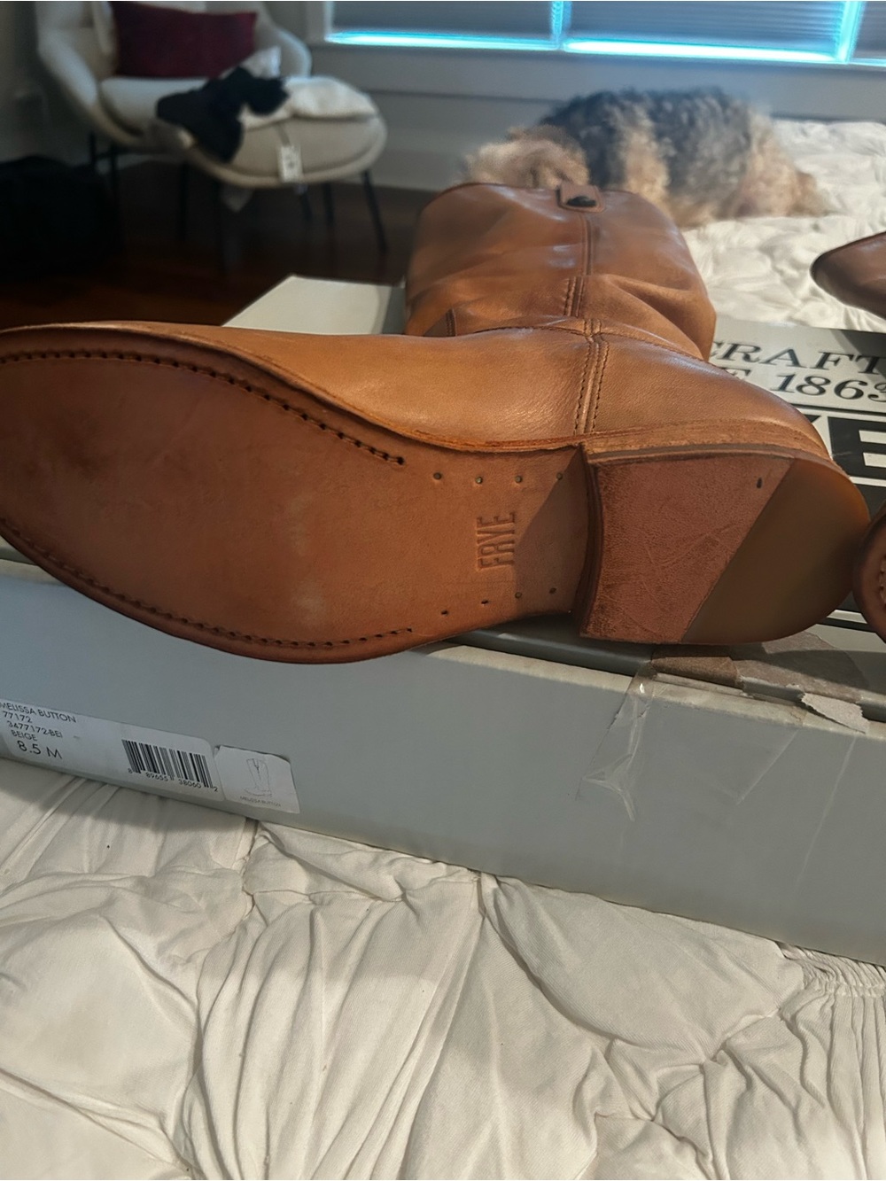 Frye Women's Brown Leather Tall Boots - Picture 4 of 7